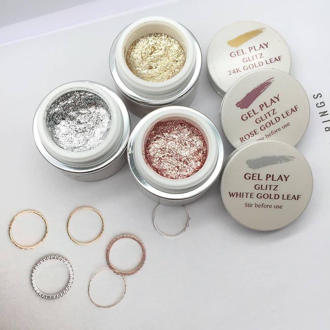 Luxio® Gel-Play Glitz Biały Złoty Liść – KAYER.PL